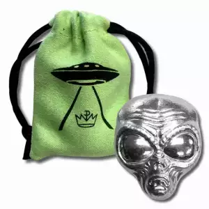 MPM 2oz Silver 3D Alien Head w/ Bag