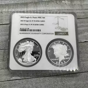 Proof American Silver Eagle, and Proof Reissue Peace Dollar