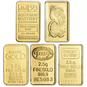 Random Brand 2.5 Gram Gold Bar | Secondary Market (No Assay) 