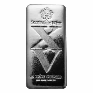 Scottsdale Mint XV 15oz Silver Cast Bar