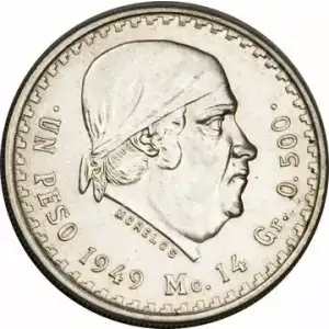 Any Year Mexican Un Peso Coin 1947-1949 (.230 ASW) (1)