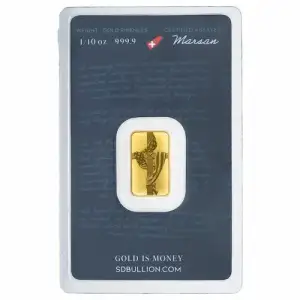 1/10 oz SD Bullion Cross & American Flag Gold Bar