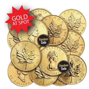 Any Year 1oz Canadian Gold Maple Leaf - Scruffy