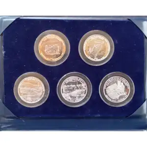 Rare 1981 Bunker Hill 5 x 1oz .999 Silver Medallion Series