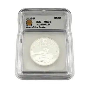 1/2 oz Silver Perth Mint Lunar Year of the Snake Series iii