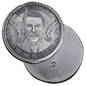 Doc Holliday 2oz Silver Hand Poured .999 Silver Round - by Locker Mint