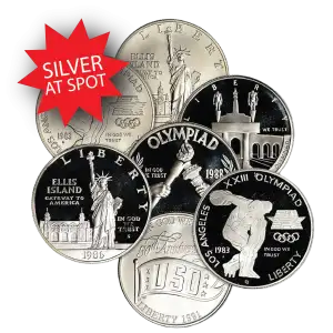 Any Year U.S. Mint $1 Silver Commem BU/Proof (ASW .7734 oz, Capsule Only) (2)