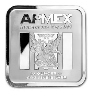10oz Silver Bar - APMEX (Square Series)
