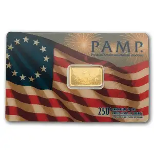PAMP 250th Anniversary of the USA 2.5 gram Gold Bar