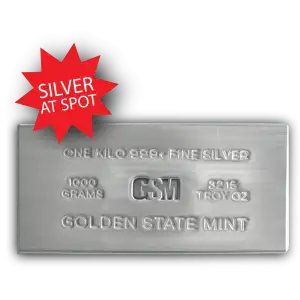 Golden State Mint 1 Kilo .999+ Silver Bar (Extruded) (4)