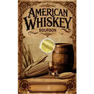 2026 Niue 1/1000oz American Whiskey Micro Gold Coin In Assay