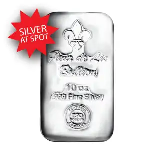 10oz Cast Silver Bar - Fleur de Lis Bullion (4)