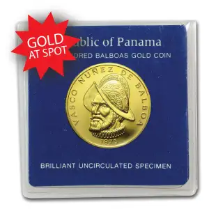 1975 Panama Gold 100 Balboas BU