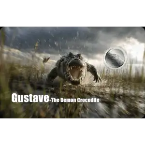 Gustave - The Demon Crocodile 1/1000 Micro Platinum Round