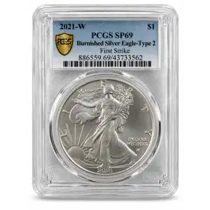2021-W $1 Burnished Silver Eagle-Type 2 First Strike (3)