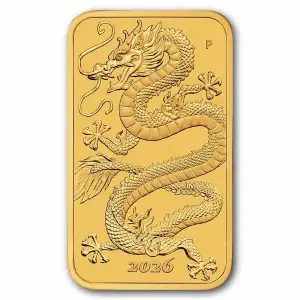 2026 Australia 1 oz Gold Dragon Rectangular Coin BU