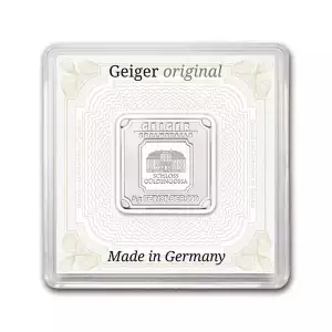 5 Gram Geiger Edelmetalle Silver Square Bar w/ assay