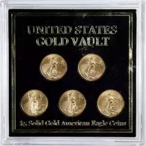 Any Year U.S. Gold Vault 5 Coin 1/10oz American Gold Eagle Set (3)