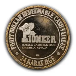 $40 1.5oz Pioneer Casino 1.5oz Gaming Token (In Capsule)