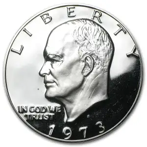 1973 40% Eisenhower Proof Silver Dollar