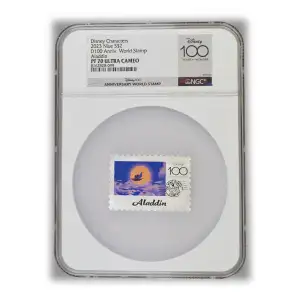 2023 Niue Disney 100th Anniversary Stamp Aladdin Colorized 1 oz Silver Coin NGC PF 70 UCAM (3)