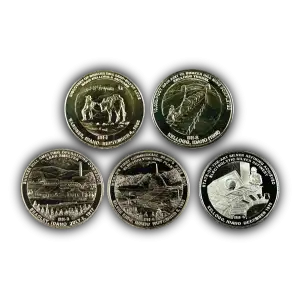 Rare 1981 Bunker Hill 5 x 1oz .999 Silver Medallion Series (2)