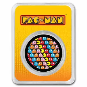 PAC-MAN™ Pixel Pattern 1 oz Colorized Silver Round (2)
