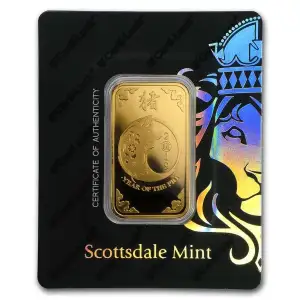 2019 Scottsdale Mint 1oz Gold Year of the Pig Gold Bar in CertiLock (2)
