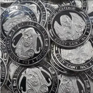 Reckless Metals 1/4oz Silver Sinner/Saint Round