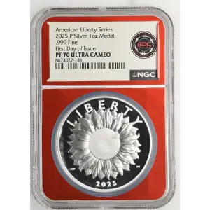 2025 P .999 Fine First Day of Issue American Liberty Series ULTRA CAMEO (2)