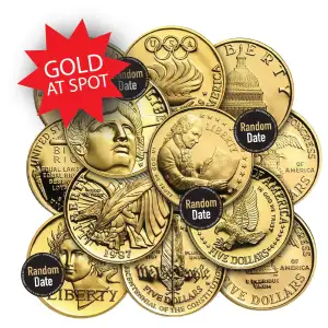 Any Year U.S. Mint $5 Commemorative Gold Coin (.2419 oz, Capsule Only) (7)