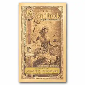 1/4 Florida Goldback Aurum Gold Foil Note (24k) (3)