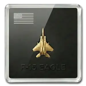 F-15 Eagle 1/20 gram .9999 Gold Plane (New in Assay)