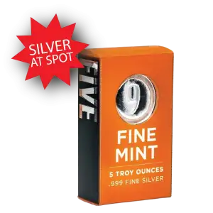 5 oz Cast-Poured Silver Bar - 9Fine Mint | AT SPOT! (4)