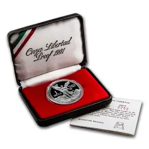 1991 Mexico 1 oz Silver Libertad Proof with Box & COA