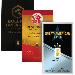 Random Mint 1 Grain Generic .999 Gold Bar (Our Choice)