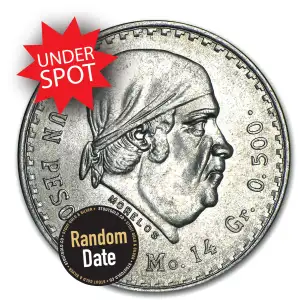 1947-1949 Mexican 1 Peso Morelos (.225 ASW) | Avg Circ (5)