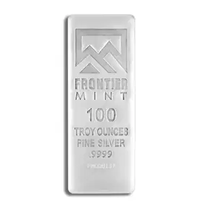Frontier Mint 100oz Silver Cast Bar | Frosted Finish (w/ COA)