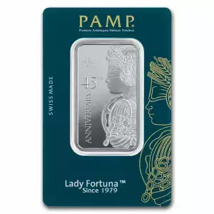 1oz PAMP 45th Anniversary Lady Fortuna Silver Bar