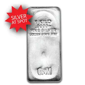Golden State Mint 1 Kilo Cast Silver Bar .9999+ (4)