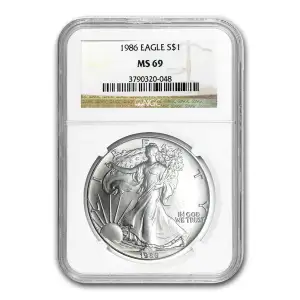 1986 1oz American Silver Eagle MS69 NGC (3)