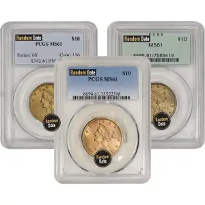 Liberty Head $10 (1838 - 1907) - PCGS - MS61