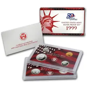1999-S U.S. Clad Proof Set: Complete 9-Coin Set, with Box and COA