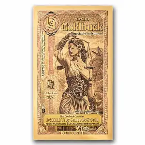 1/4 Idaho Goldback Aurum Gold Foil Note (24k)