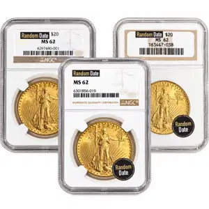 Any Year $20 St. Gaudens - MS62 NGC