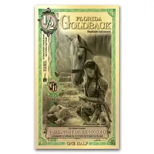 1/2 Florida Goldback Aurum Gold Foil Note (24k)
