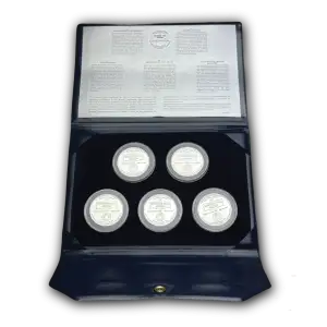 Rare 1981 Bunker Hill 5 x 1oz .999 Silver Medallion Series (6)