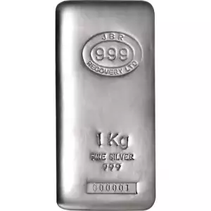 1 Kilo JBR Recovery Silver Cast Bar