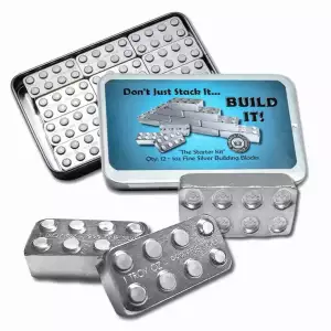 1 oz Silver Building Block Bars - 12-Piece Starter Pack