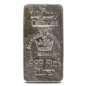 Monarch Precious Metals 10oz Hand Poured Silver Bar